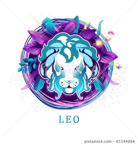 Leo zodiac sign white background 65144894