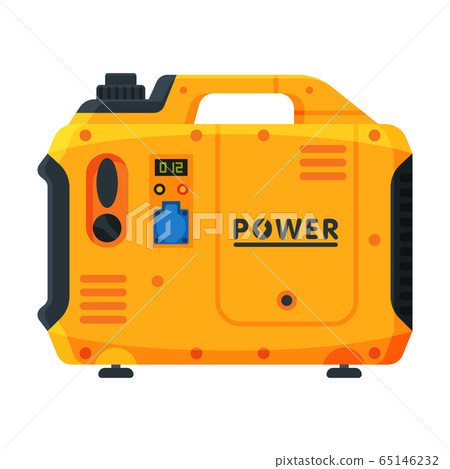 Power Portable Generator, Yellow Diesel Electrical Engine Equipment Vector Illustration Power Portable Generator, Yellow Diesel Electrical Engine Equipment Vector Illustration 65146232