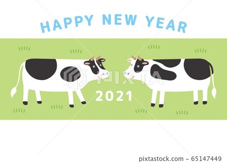 New Year's card 2021 ox meadow 65147449