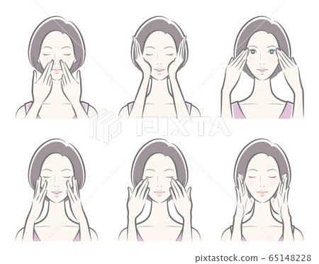 一個女人在做護膚的插圖 一個女人在做護膚的插圖 65148228
