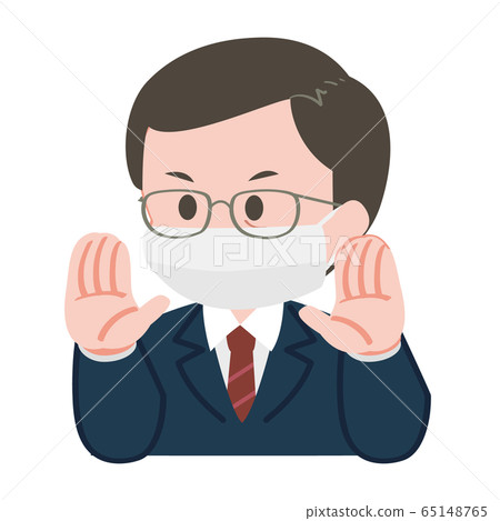 Middle-aged office worker stop mask 65148765