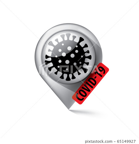 Vector sign of the coronavirus as a location Vector sign of the coronavirus as a location 65149927