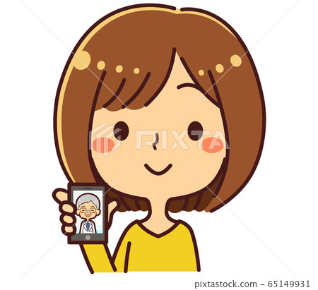 Online medical treatment Female smartphone Online medical treatment Female smartphone 65149931