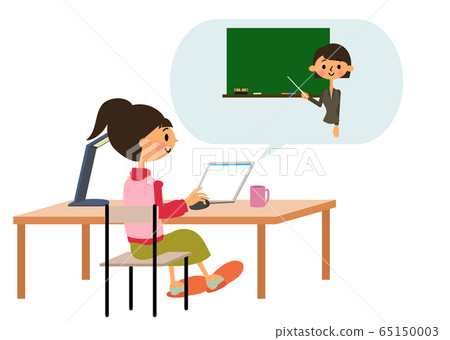 計算機後面的在線課堂女孩 65150003