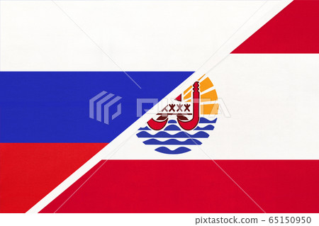 Russia vs French Polynesia, symbol of two national flags Russia vs French Polynesia, symbol of two national flags 65150950