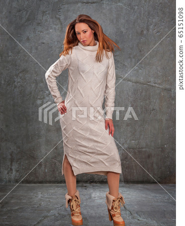 Fashionable knitted dress for cold Fashionable knitted dress for cold 65151098
