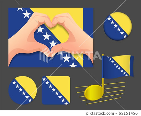 Bosnia and Herzegovina flag icon. Bosnia and Herzegovina flag icon. 65151450