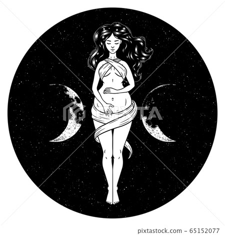 Beautiful pregnant woman figure, symbol of triple Beautiful pregnant woman figure, symbol of triple 65152077