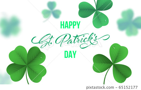 Happy Saint Patrick's day card with shamrock Happy Saint Patrick's day card with shamrock 65152177