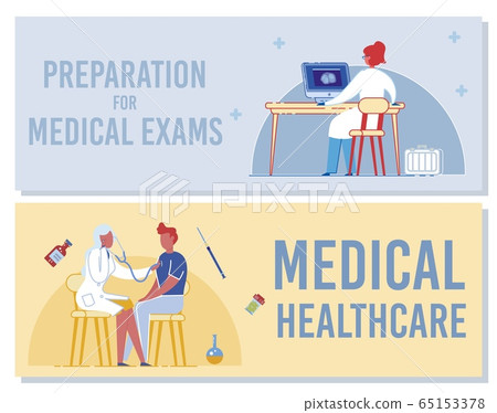 Doctor Studying Xray on Screen Woman Examining Man 65153378