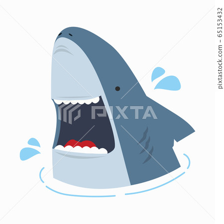 Cute shark with open mouth vector illustration - Stock Illustration  [65153432] - PIXTA