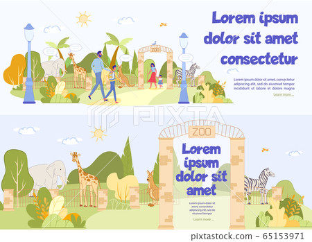 Excursion to Zoo Advertising Header Banner Set Excursion to Zoo Advertising Header Banner Set 65153971