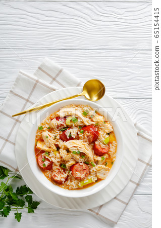 Traditional southern food chicken bog, copy space Traditional southern food chicken bog, copy space 65154415