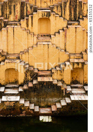 Stairs of Panna Meena ka Kund stepwell in Jaipur, Rajasthan, India 65155152