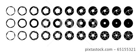 Camera diaphragm values. Different lens aperture 65155321