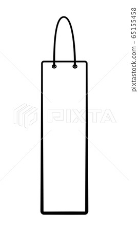 Outline style narrow paper bag isolated illustration Outline style narrow paper bag isolated illustration 65155458