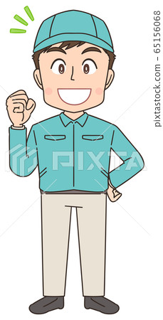 Courier delivery worker man manga illustration 65156068