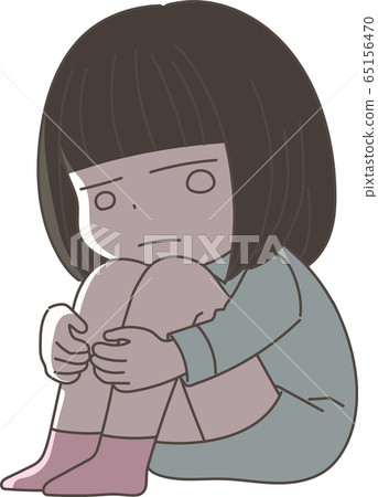 A depressed child (girl) 65156470