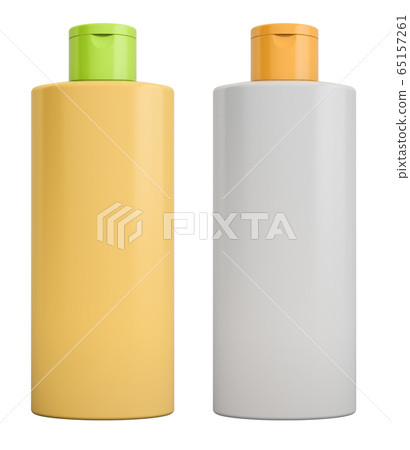 Plastic cosmetic bottle mockup. Shampoo, balm. 65157261
