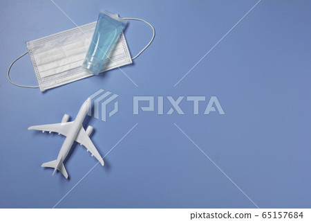 A toy airplane with medical mask for protecting A toy airplane with medical mask for protecting 65157684
