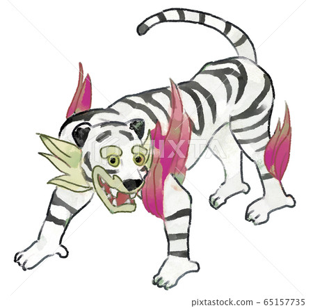 Illustration of a cool white tiger 65157735