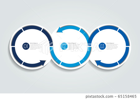 Infographic design with 3 options arrow circles .Infographic Element. 65158465