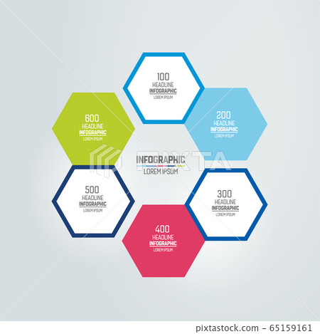 6 steps diagram, scheme, flowchart. Infographic element. 65159161
