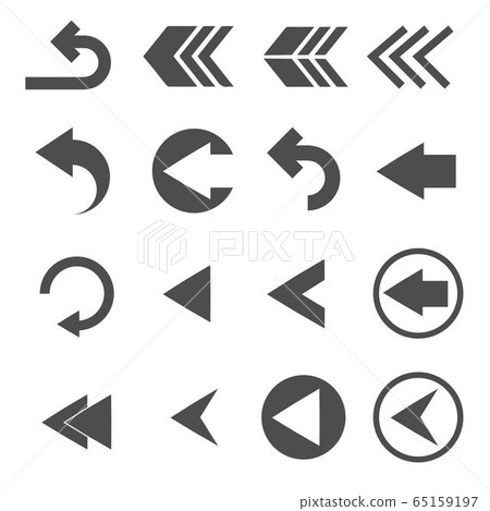 back arrow sign icons set vector 65159197