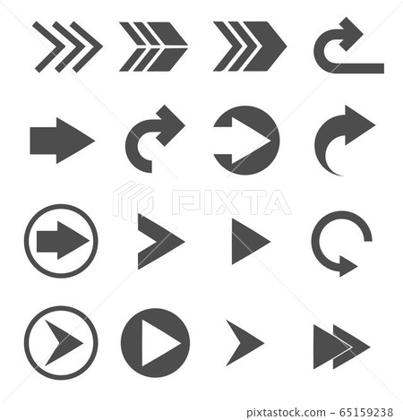 turn right arrow sign icons set vector 65159238