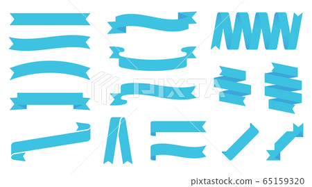 Set of light blue ribbons - Stock Illustration [65159320] - PIXTA