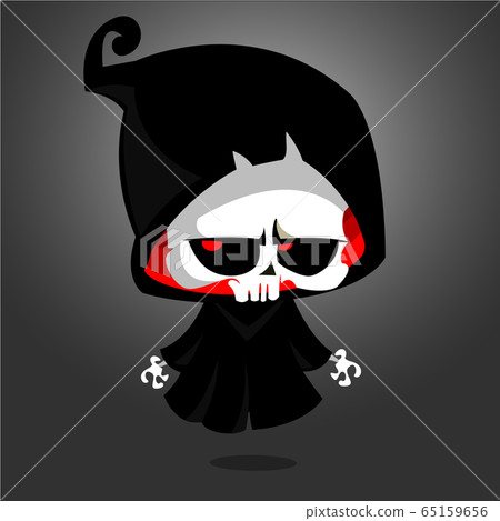 Funny cartoon grim reaper. Halloween vector... - Stock Illustration  [65159656] - PIXTA