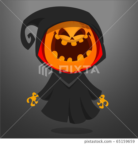 Grim reaper pumpkin cartoon Halloween character Grim reaper pumpkin cartoon Halloween character 65159659