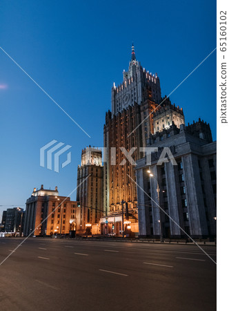 Ministry Of Foreign Affairs In Moscow with empty streets around, Russian Federation 65160102