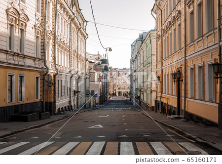 Empty Moscow streets during the quarantine lockdown in April 2020 Empty Moscow streets during the quarantine lockdown in April 2020 65160171