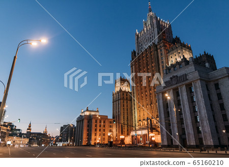 Ministry Of Foreign Affairs In Moscow with empty streets around, Russian Federation 65160210