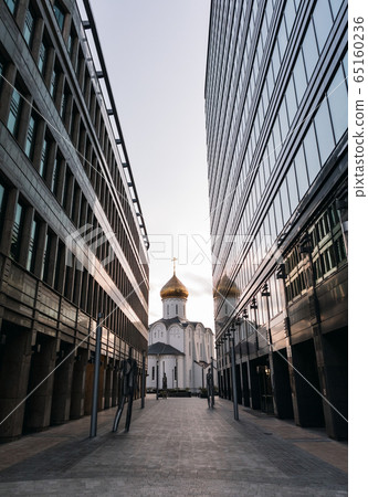 Empty White Square in Moscow during the quarantine lockdown in April 2020 Empty White Square in Moscow during the quarantine lockdown in April 2020 65160236