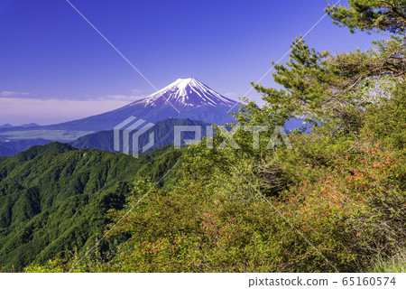 （山梨縣）從白谷丸看的富士山 65160574