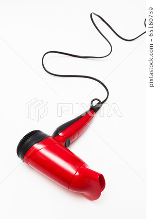 beautiful red hair dryer on white background beautiful red hair dryer on white background 65160739