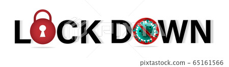 Lock down concept for Corona virus outbreak.... - Stock Illustration ...