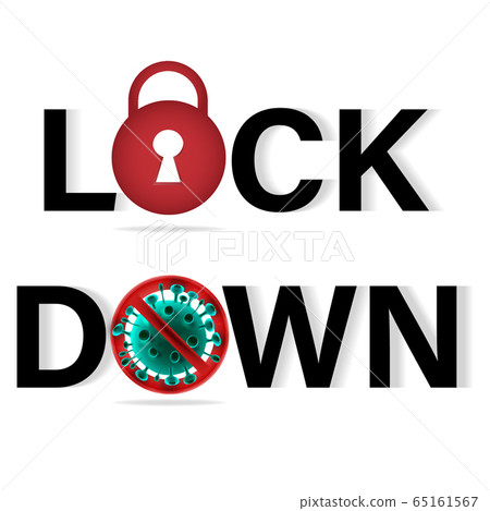 Lock down concept for Corona virus outbreak.... - Stock Illustration ...