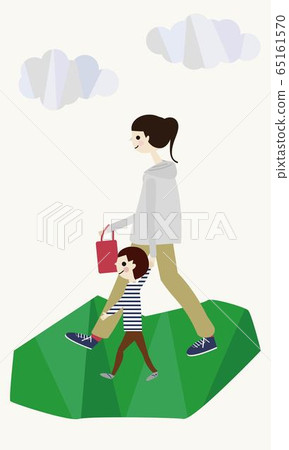 There is a parent and child background to walk There is a parent and child background to walk 65161570