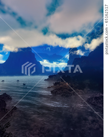 beautiful landscape and scenery in rural chile 3d rendering 65162517