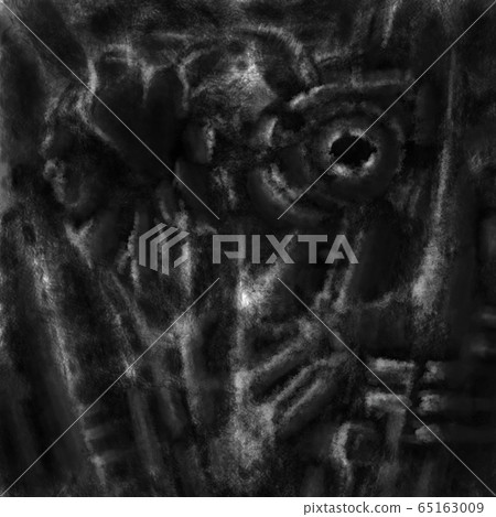 Robot face illustration. Black and white Robot face illustration. Black and white 65163009