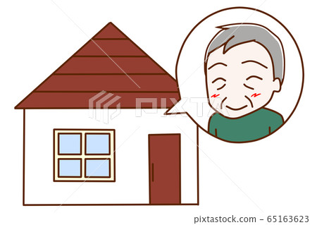 An elderly man enjoying STAY HOME 65163623