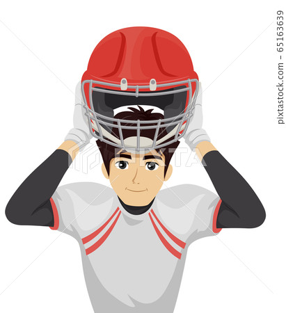 Teen Boy Wear Safety Sport Equipment Illustration Teen Boy Wear Safety Sport Equipment Illustration 65163639