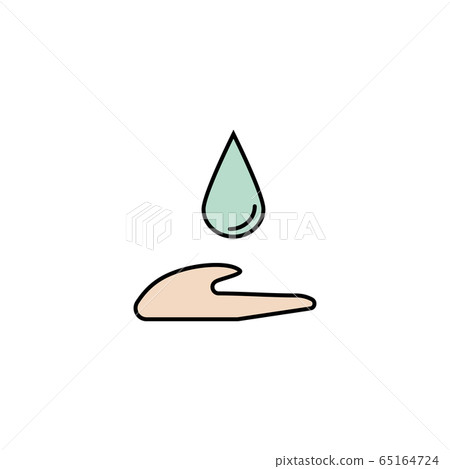 Hands with drops. Cleansing and washing hands concept. 65164724