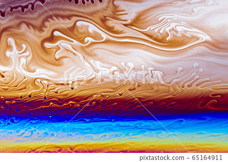 Colorful pattern of soap bubble, abstract close-up 65164911