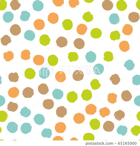 Scattered colorful brush dots. Seamless background pattern. Abstract vector wallpaper Scattered colorful brush dots. Seamless background pattern. Abstract vector wallpaper 65165000