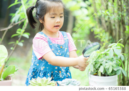 A child playing in the garden 65165388