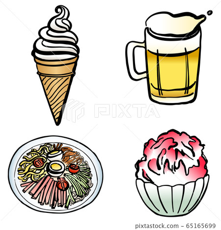 四種夏季食物插圖 四種夏季食物插圖 65165699